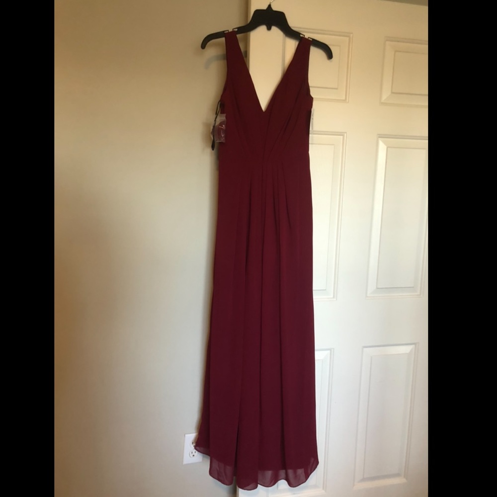 Social Bridesmaid Burgundy Dress #8157
